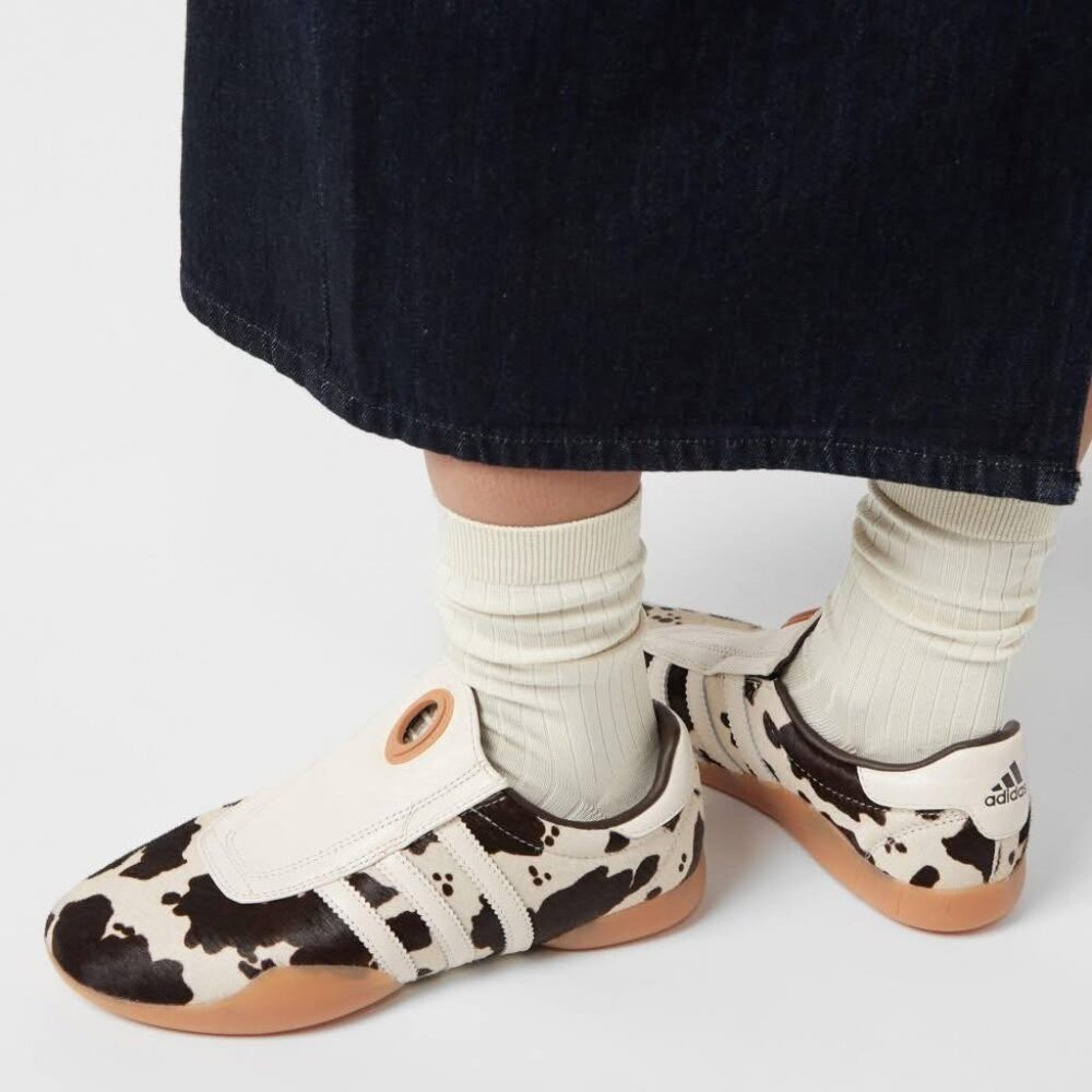 adidas Cow Print Sneakers - Black and Cream